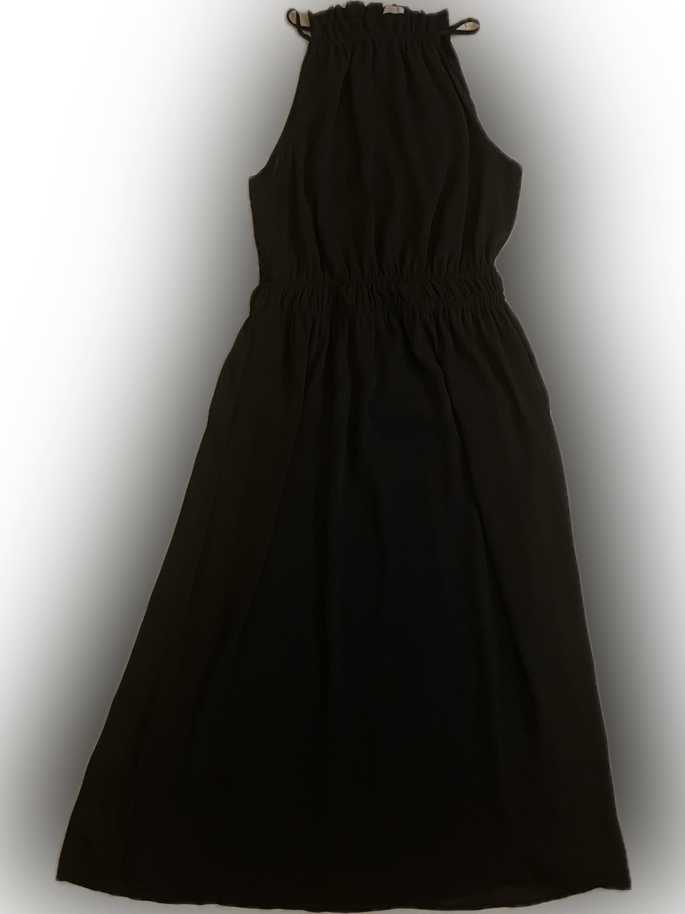 Black Sleeveless elastic Waist Dress